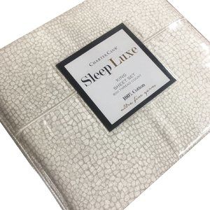 new 4pc PEBBLE PATTERN Charter Club Sleep Luxe 800 TC 100% Cotton KING Sheet Set